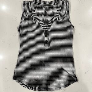 Women’s Striped Button Tank Top
